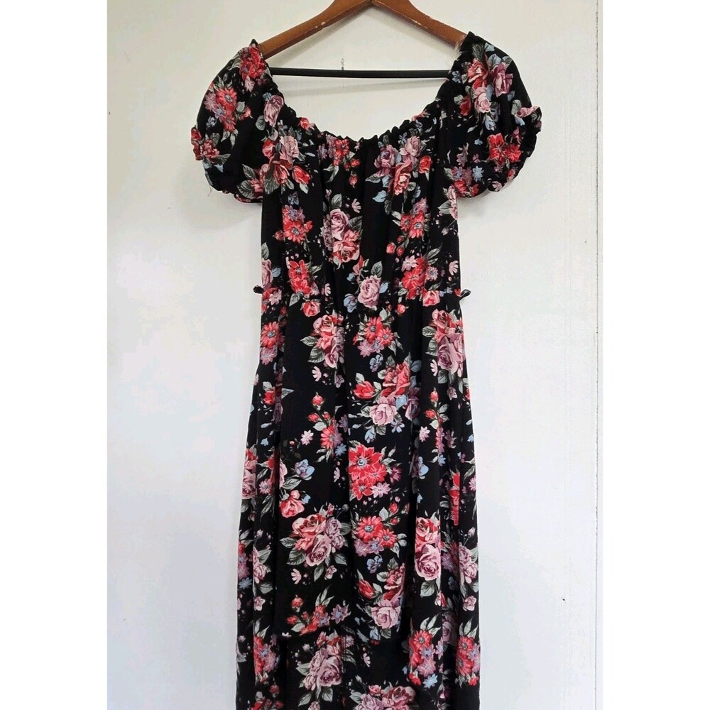 Hot Kiss Dress Womens L Y2K Dark Floral Boho Cottagecore Whimisgoth Fairy Grunge
